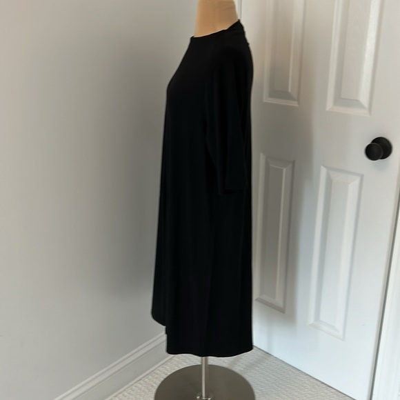 Eileen Fisher Black Tencel Stretch Shift Dress - Picture 3 of 7